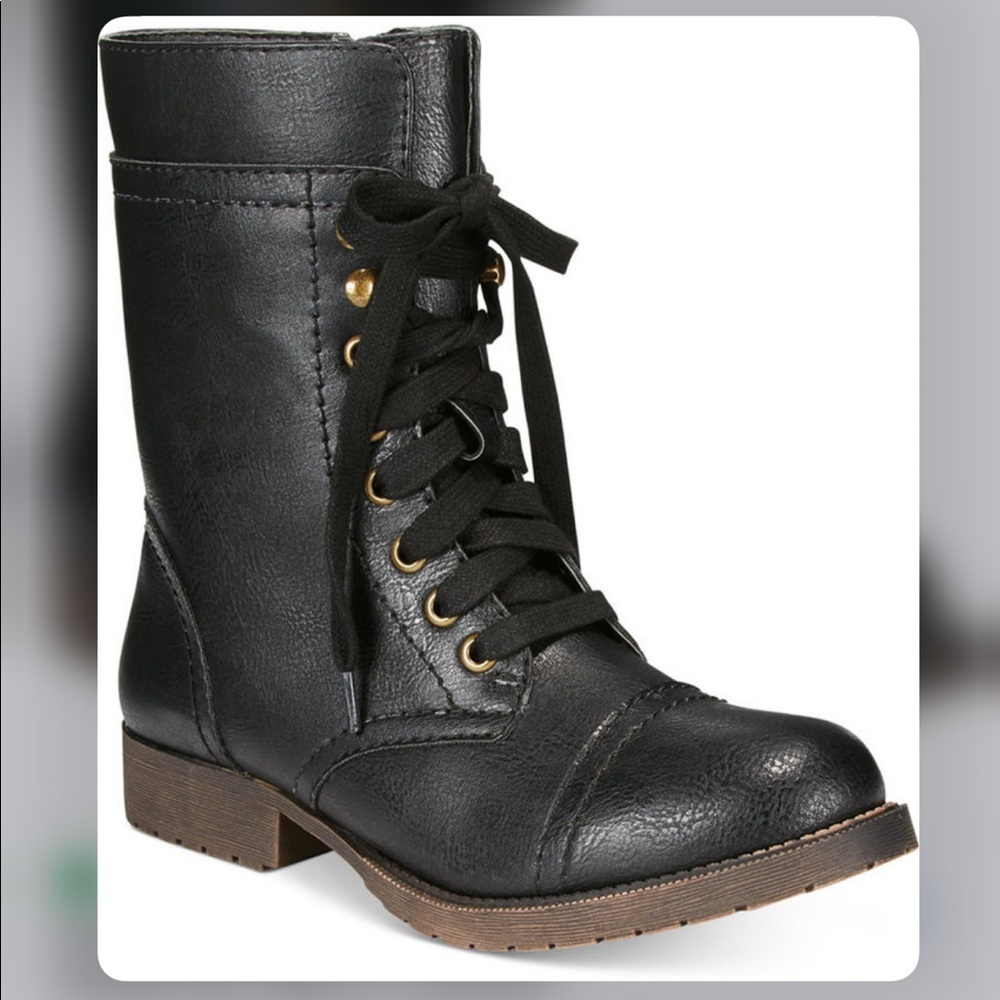 Rampage Lace-Up Combat booties- Jeliana